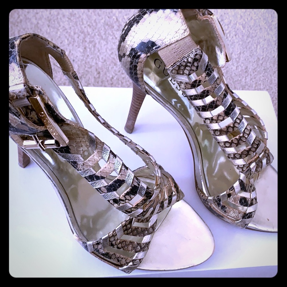 Guess snake print heels